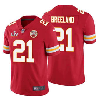 Super Bowl LV 2021 Men Kansas City Chiefs #21 Bashaud Breeland Red Limited Jersey